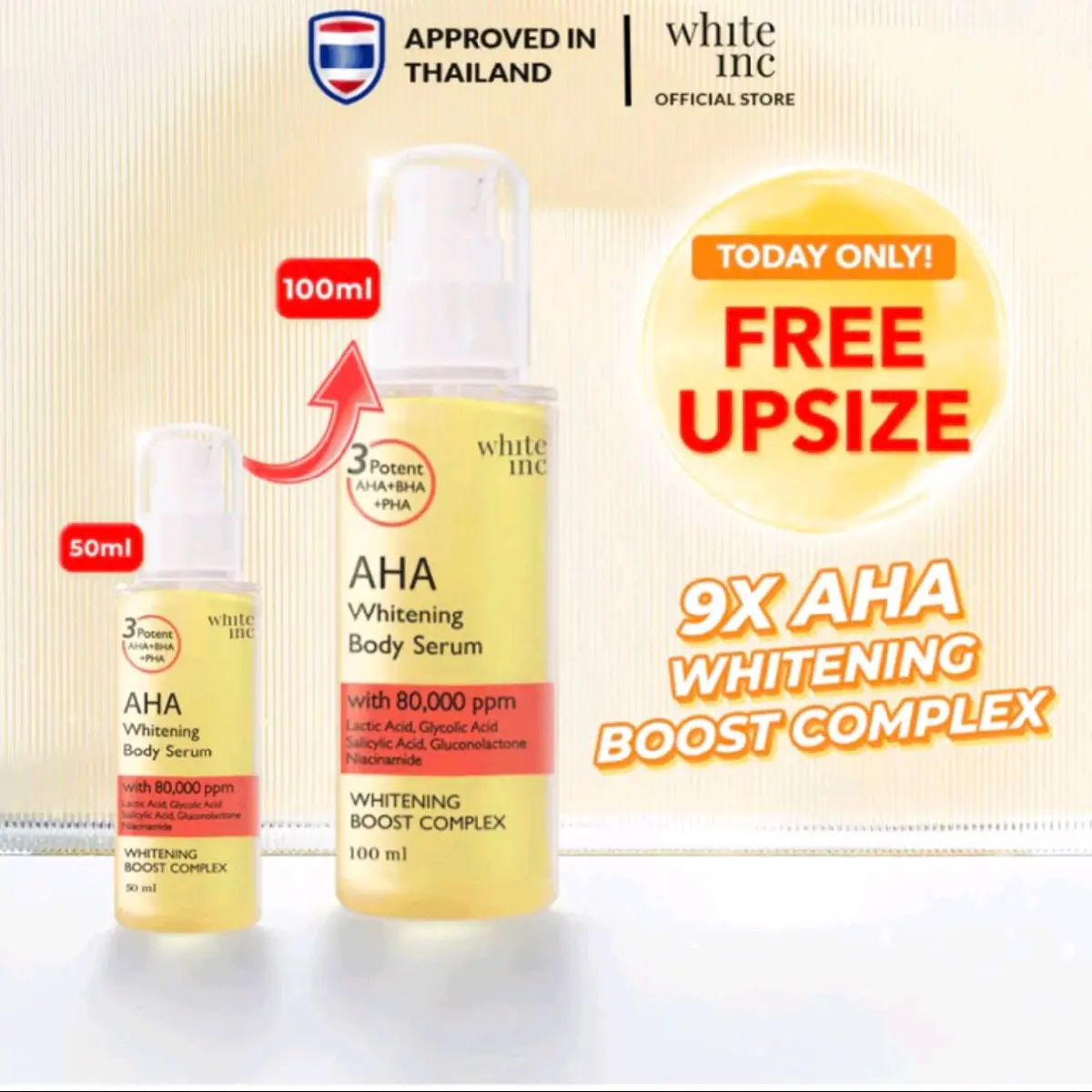 ￼[100Ml] WHITEINC AHA Body Serum To whitening& Moisturising  Hanbody Lotion Serum pencerah Kulit