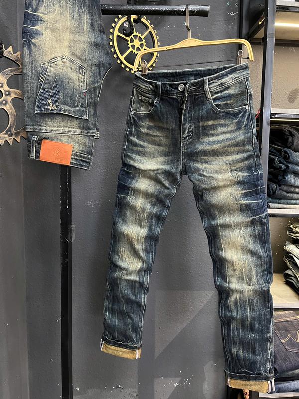 [2 Mẫu Quần Jean Nam Dài JD123- JD8008] Quần JEAN Nam Dài Mạng Chỉ T & Màu Xanh Màu Xanh Was 2 Túi Đắp Viền Mẫu Mới J2938 - J3759.