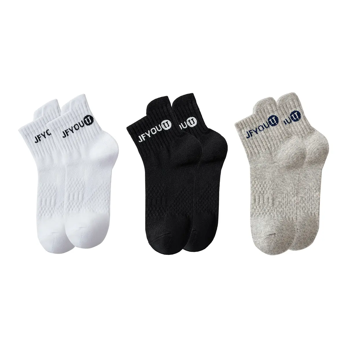 JFYOU Isi 6 PCS Kaos Kaki Stoking Sport Tebal Olahraga Gym Lari Men Socks