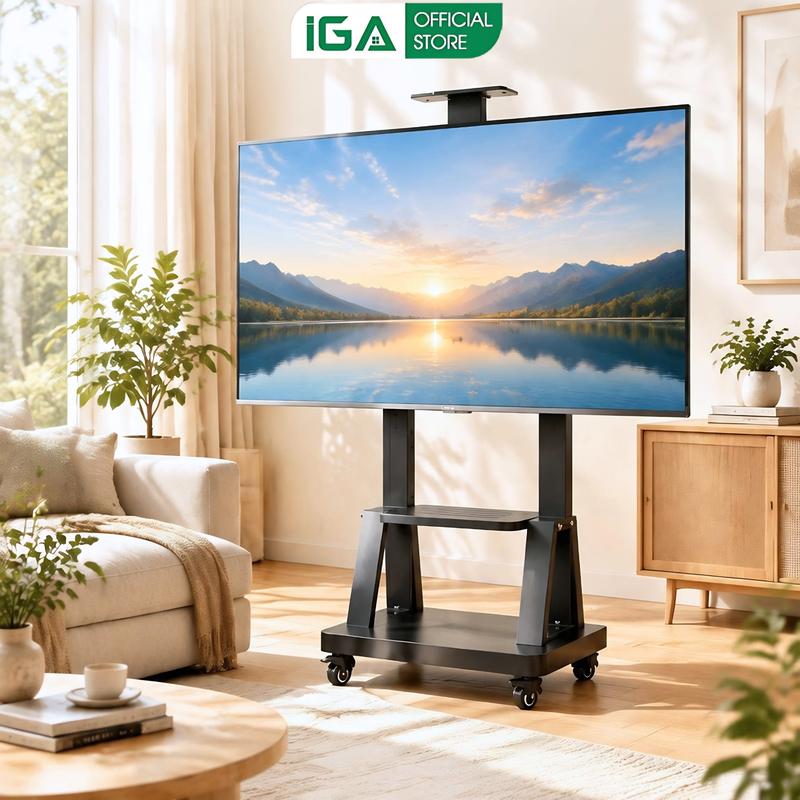 Kệ tivi Giá treo tivi di động 32 - 65 INCH có bánh xe di chuyển dễ dàng điều chỉnh chiều cao thiết kế thông mình chắc chắn đa năng tiện lợi hiện đại sang trọng IGA - GM172