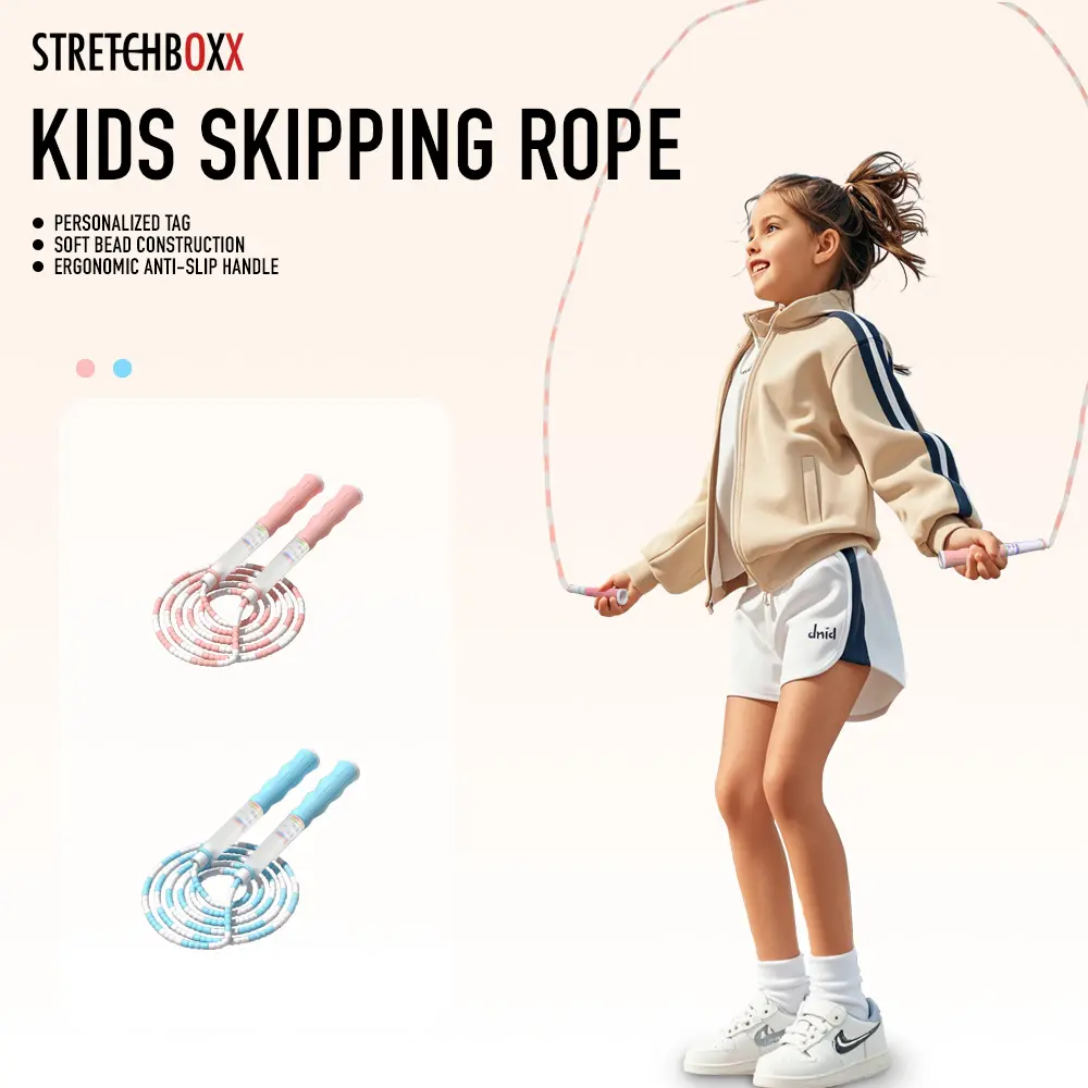 StretchBoxx Kids Skipping Rope - Adjustable Length, Tangle-Free Design & Anti-Slip Handles