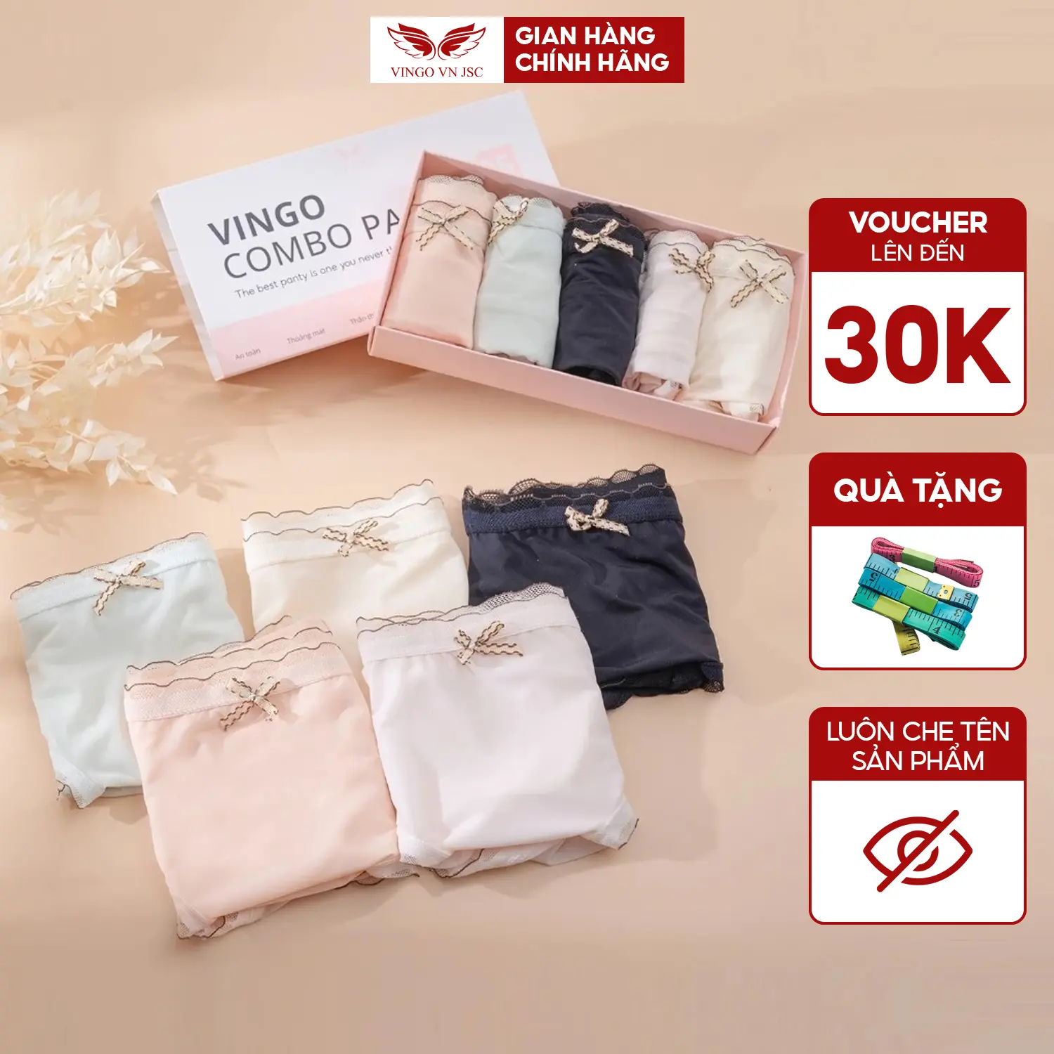 CB70 - Combo 5 Quần Lót Nữ Thun Lạnh Cạp Vừa VINGO CB70 VNGO Women