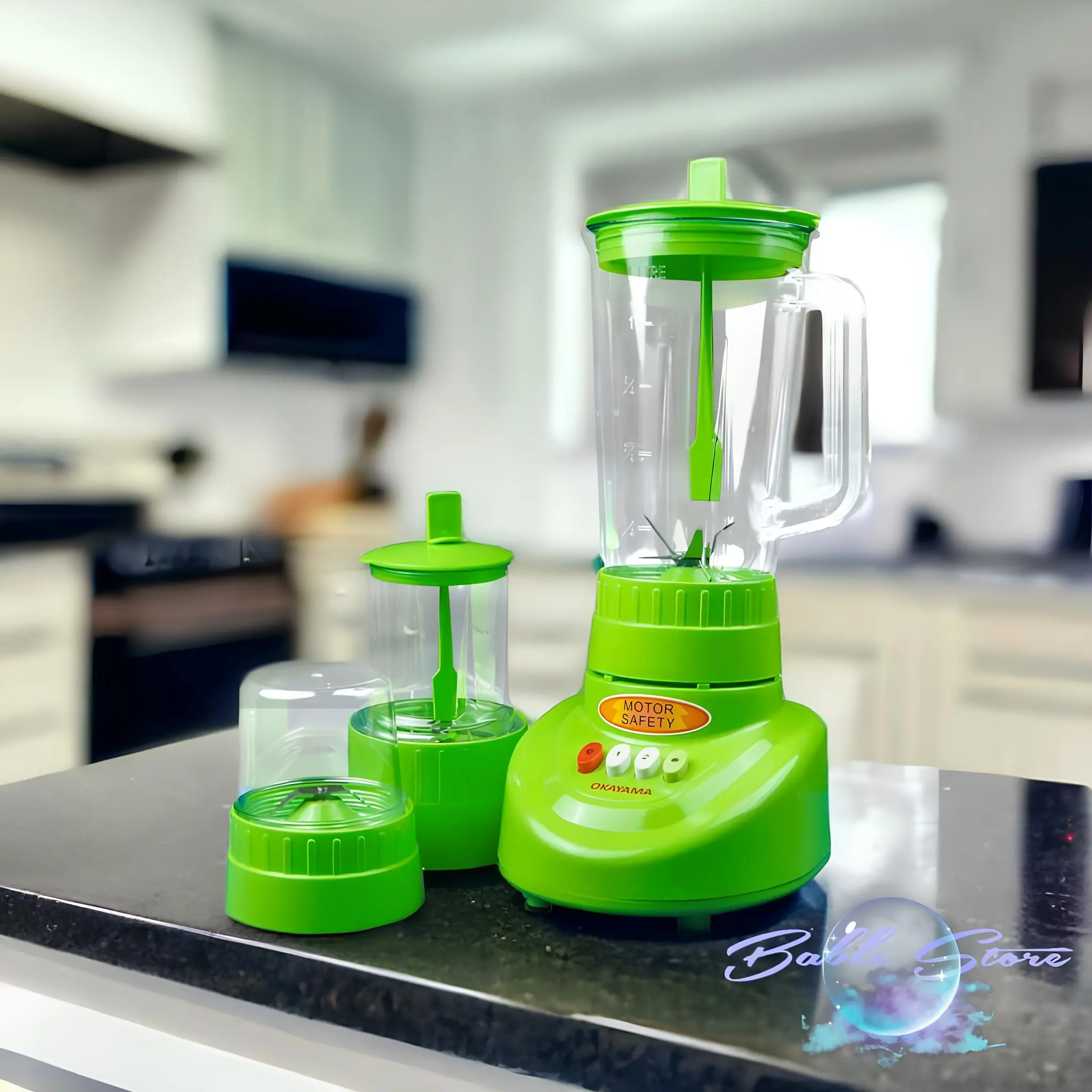 [ Exclusive Rizky Chikay  ] BLENDER PLASTIK OKAYAMA BLENDER OK-355 3IN1 Pisau Blade