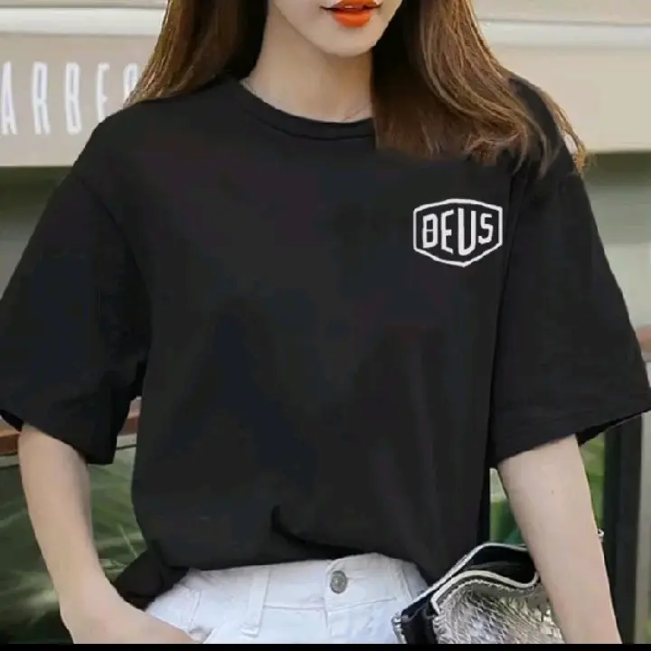 L.A. - Baju Atasan Kaos wanita Deus/Beus vneckwanita Fit Nyaman 1
