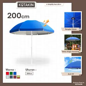 Payung Tenda Jumbo Diameter 200cm Bazaar Event Pantai Cafe Outdoor Tenda Booth Jualan Anti UV