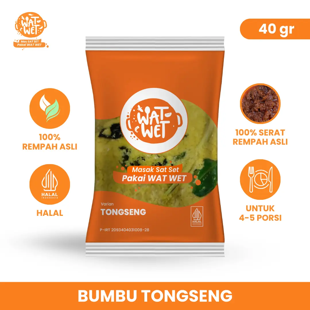 WAT WET - Bumbu Tongseng 40gr | 100% Rempah Asli, Halal, Praktis & Lezat