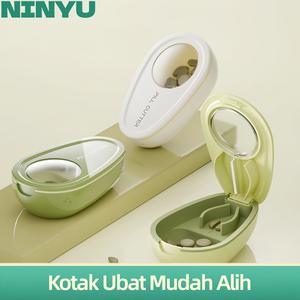 Pemotong Tablet Separuh, Pemisah Tablet Suku, Kotak Pil Mudah Alih Kecil, Pemotong Pil Mudah Alih, dengan Kotak Penyimpanan