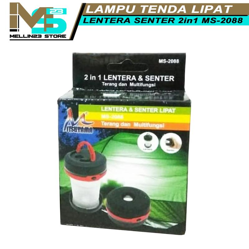 lampu tenda lipat camping MS2088 lampu tenda emergency baterai AA 3pcs 6