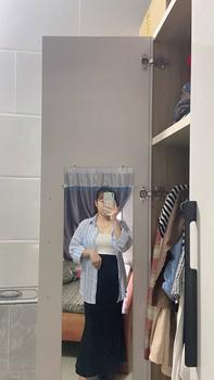 Product Review of BARE_(Có size)Áo kiểu nữ sơ mi dài tay kẻ sọc chất đũi  màu xinh pastel, áo somi phom rộng tay dài_ A281 Women Top Nhung Kem Voi Sen from 🎀**ệ H**🎀 0