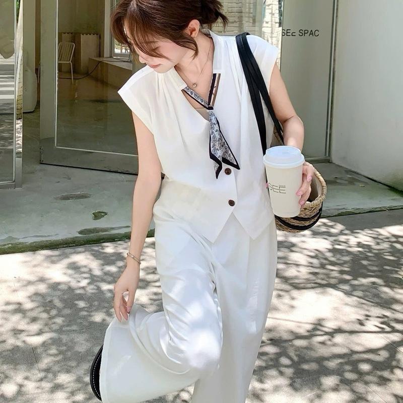 Set Áo Tay Hến Mix Quần Ống Rộng Đũi Mềm "GANA"Tặng Kèm Khăn Lụa Thời Trang Thanh Lịch-Dành Cho Nữ