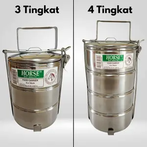 RANTANG SAYUR 3 & 4 TINGKAT STAINLESS STEEL KUNCI JEPIT HORSE BRAND Kitchenware