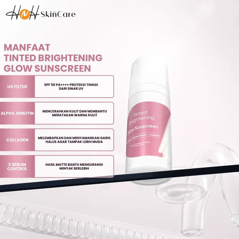 HNH Skincare - Tinted Brightening Glow Sunscreen - Tinted Sunscreen SPF 50 PA++++ Skin Tint 1