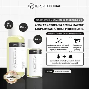 TERATU BEAUTY Chamomile & Olive Deep Cleansing Oil (Self Emulsified Oil to Milk formula ANGKAT KOTORAN DAN SEMUA MAKEUP tanpa iritasi dan tidak perih di mata)