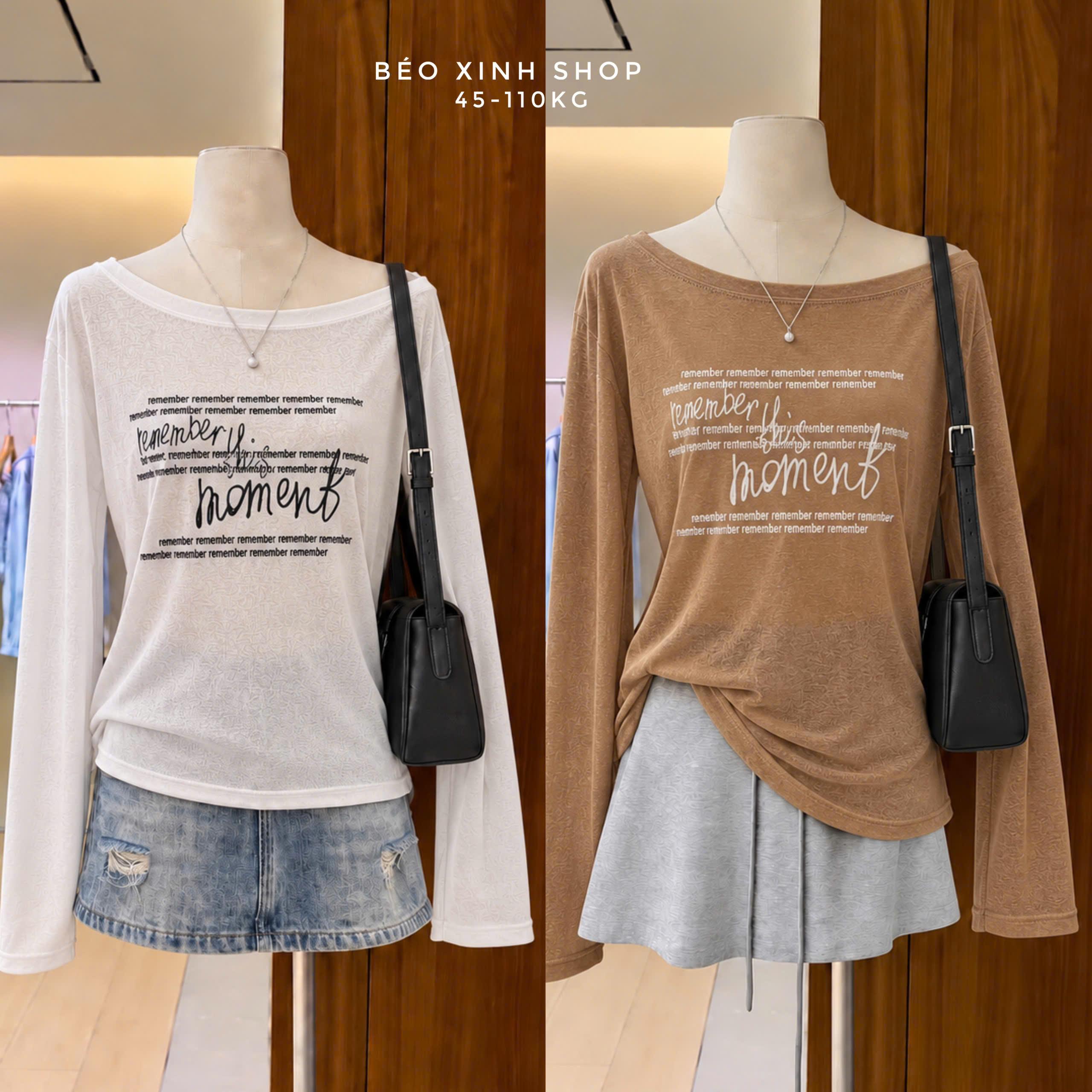 Áo Bigsize Nữ Thun Giấy Mỏng In Chữ Form Suông Rộng 4 Size 45–110kg Béo Xinh Shop - B.1908