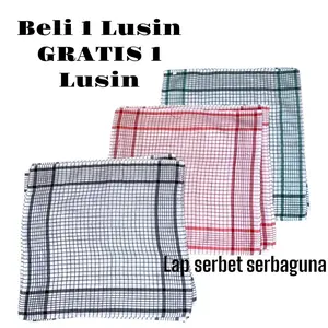 BELI 1 GRATIS 1 LUSIN Lap serberg /lap piring serbaguna Bahan Polyster ( TIDAK TEBAL)
