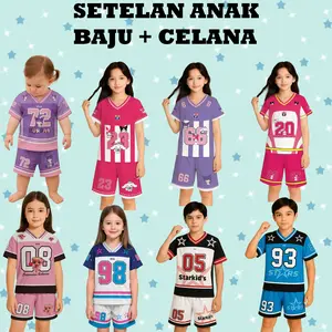 Snowshop46 Setelan Anak Baju Kaos Jersey Outdoor Sport Oversized Dri-fit