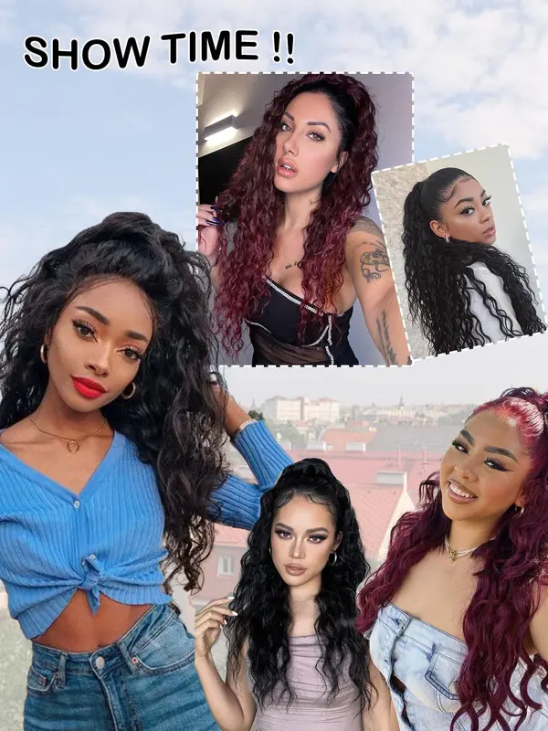 18 Inch Long Wavy Ponytail Extension, Natural Fluffy Claw Clip Synthetic Ponytail Extension, Synthetic Hairpiece Wigs for Women, Clip Hair Extensions, Ponytailwig 8