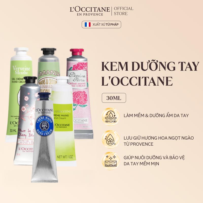 Kem Dưỡng Da Tay L'Occitane Hand Cream Hỗ Trợ Làm Mềm, Dưỡng Ẩm Cho Da 30ml