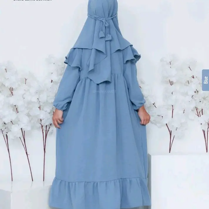 drees anak dengan set hijab RN_gamis manasik anak Airflow Crinkle Kerudung 4