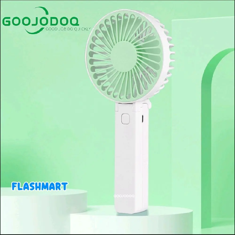 Goojodoq kipas genggam Lipat Warna hijau putih/kipas angin genggam/kipas tangan lipat USB