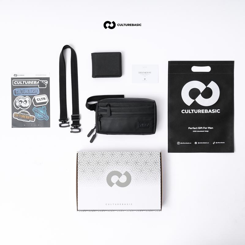 Culture Basic | All Waistbag/Clutchbag Bundling Include Soft Box ( Waistbag/Clutchbag + Dompet + Soft Box ) Tas Selempang Pinggang Pria | Handbag Waterproof 1