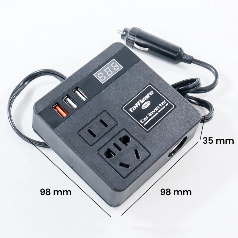 Inverter Charger Mobil 100W Watt 12/24V Colokan Universal 3 USB Converter Konverter Fast Charging Adaptor Car Power Cigarette Plug 6