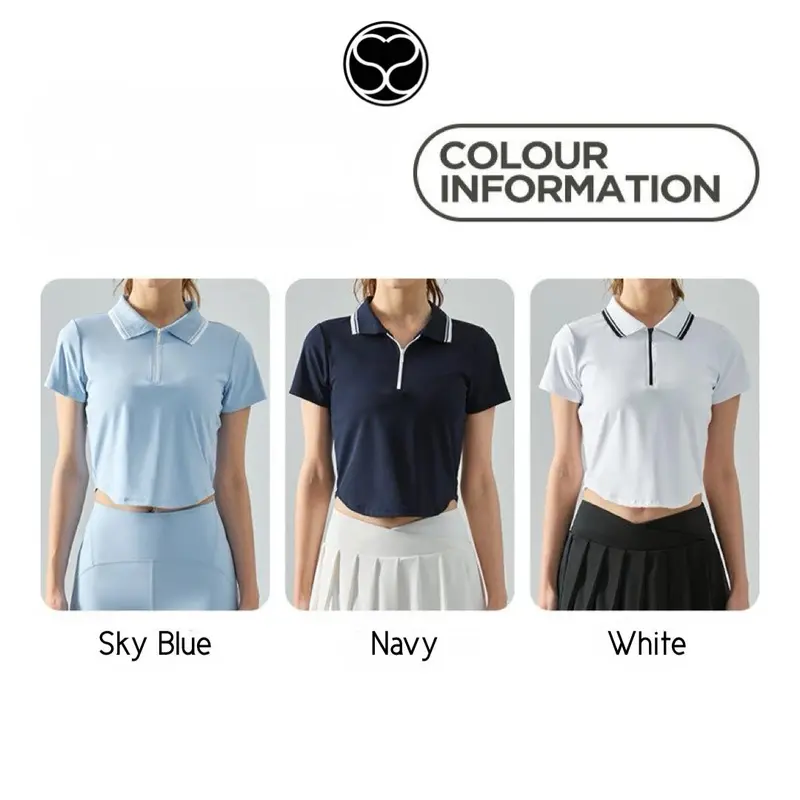 SecondShape - Tennis Golf Baju Polo Shirt Wanita Padel Tennis Olahraga Outdoor Activewear 5