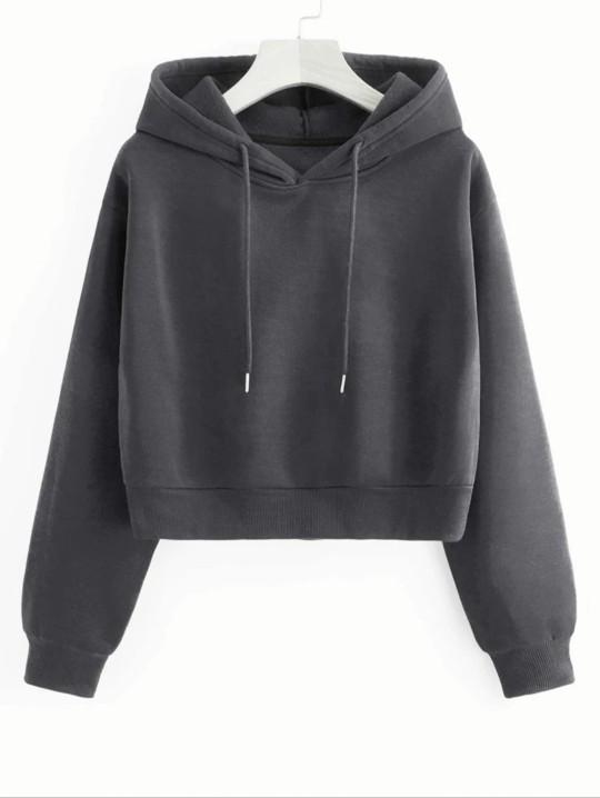 Product Introduction of Sweater Crop Hoodie Wanita Fleece Lembut 7