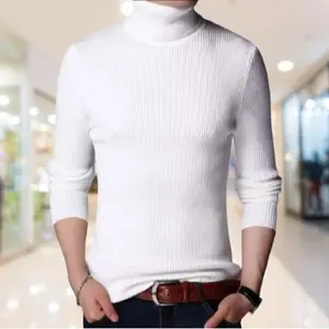 Turtleneck Pria Lengan Panjang Korean Style Kualitas Premium / Kaos Turtleneck Cowok / Kaos Kerah Tinggi Pria Knitwear Tebal
