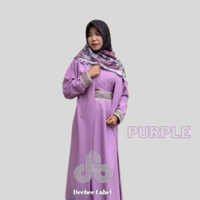 (FREE BROSS) DELISA Gamis Shakila Gamis Renda Gamis Kondangan Label Akrilik 2