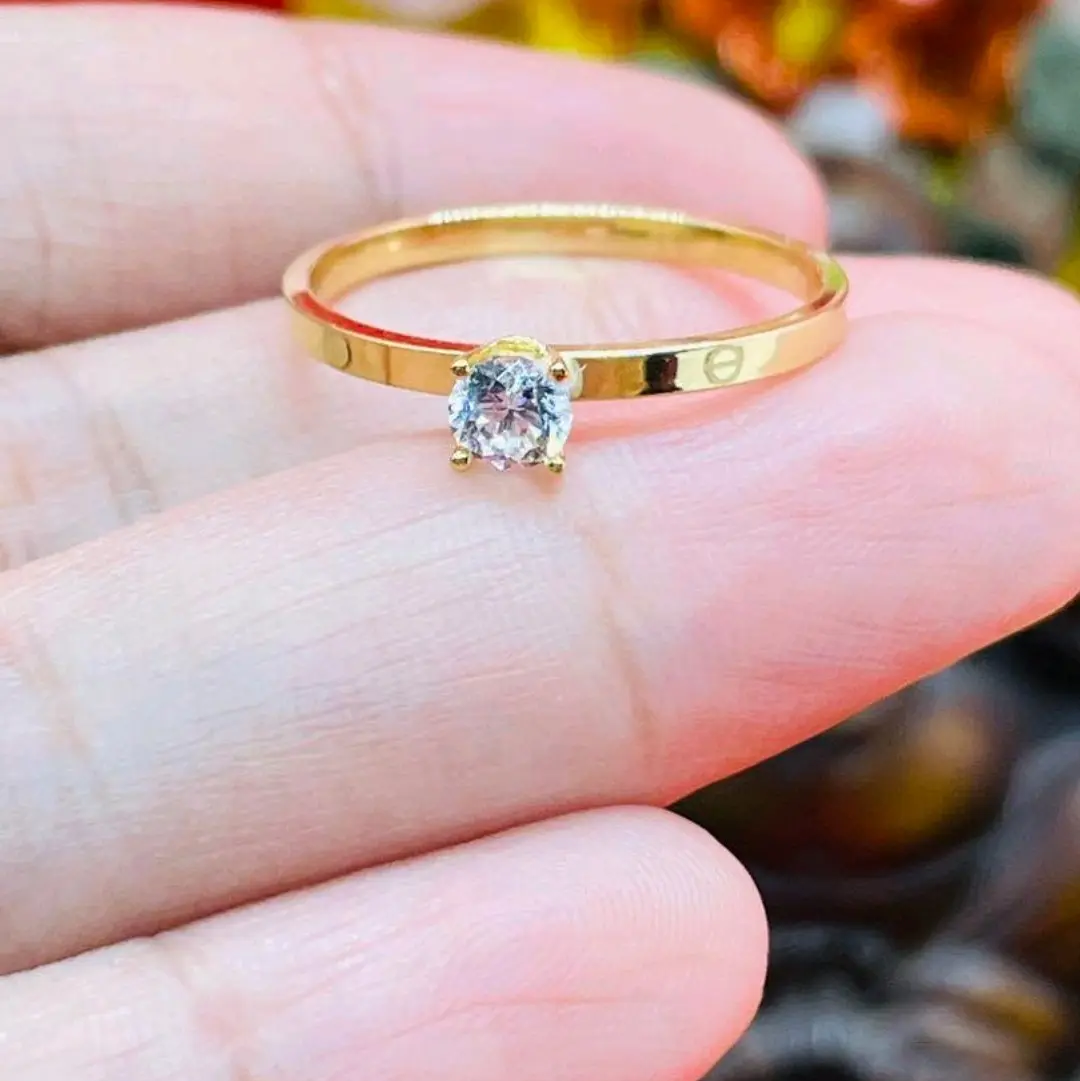 Cincin gold titanium permata body ukiran pilihan modis untuk si paling cantik