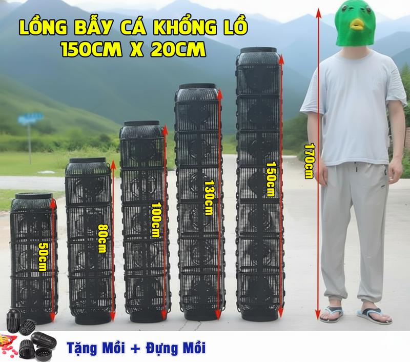 LỒNG BẪY CÁ TRÌNH TÔM,CUA LƯƠN CÁ 2 CỬA TO SIÊU TO 150cm * 20cm