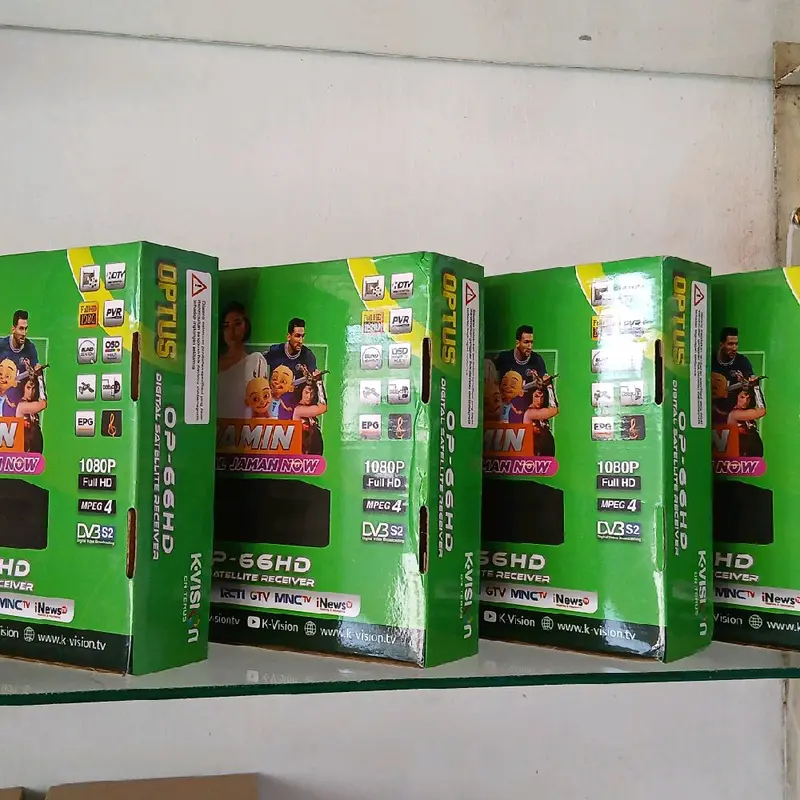 Receiver Optus 66-HD K-Vision C Band/Ku Band Bonus 1 Tahun Paket Cling 3