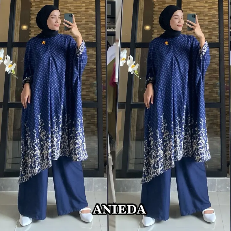Hamidah set abaya malaya by anieda material rayon premium mix celana kulot polo linen premium 6