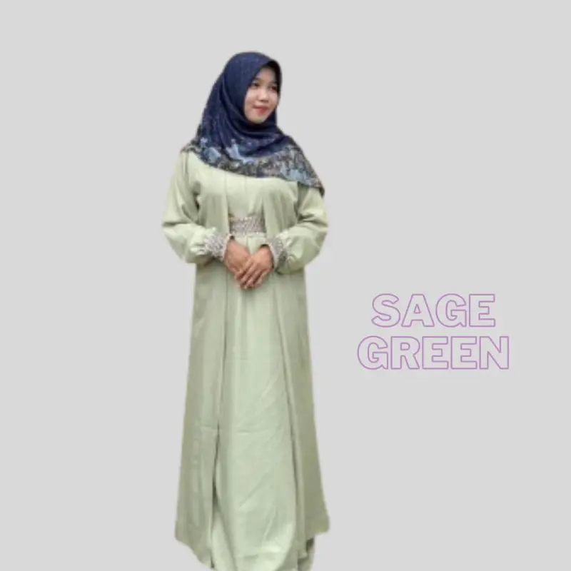 (FREE BROSS) DELISA Gamis Shakila Gamis Renda Gamis Kondangan Label Akrilik 4