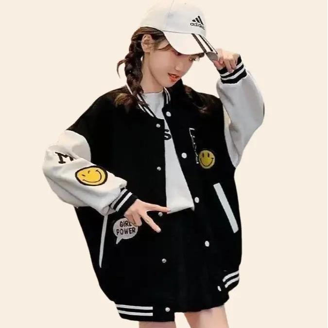Product Introduction of KG R SMILE KIDS JACKET BOMBER - JACKET BASEBALL ANAK - BAHAN FLEECE GRAMASI 240 - DETAIL SABLON - SWEATER BOMBER ANAK-ANAK 12