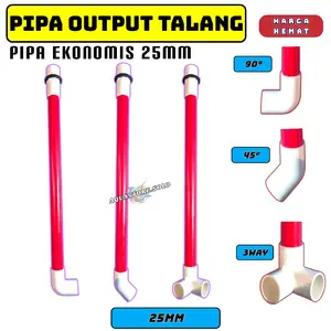 PIPA OUTPUT FILTER TALANG UKURAN 20 DAN 25MM WARNA MERAH PIPA EKONOMIS