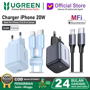 UGREEN Wall Charger Adaptor + Kabel MFI For iPhone PD Type C Fast Charging 20w