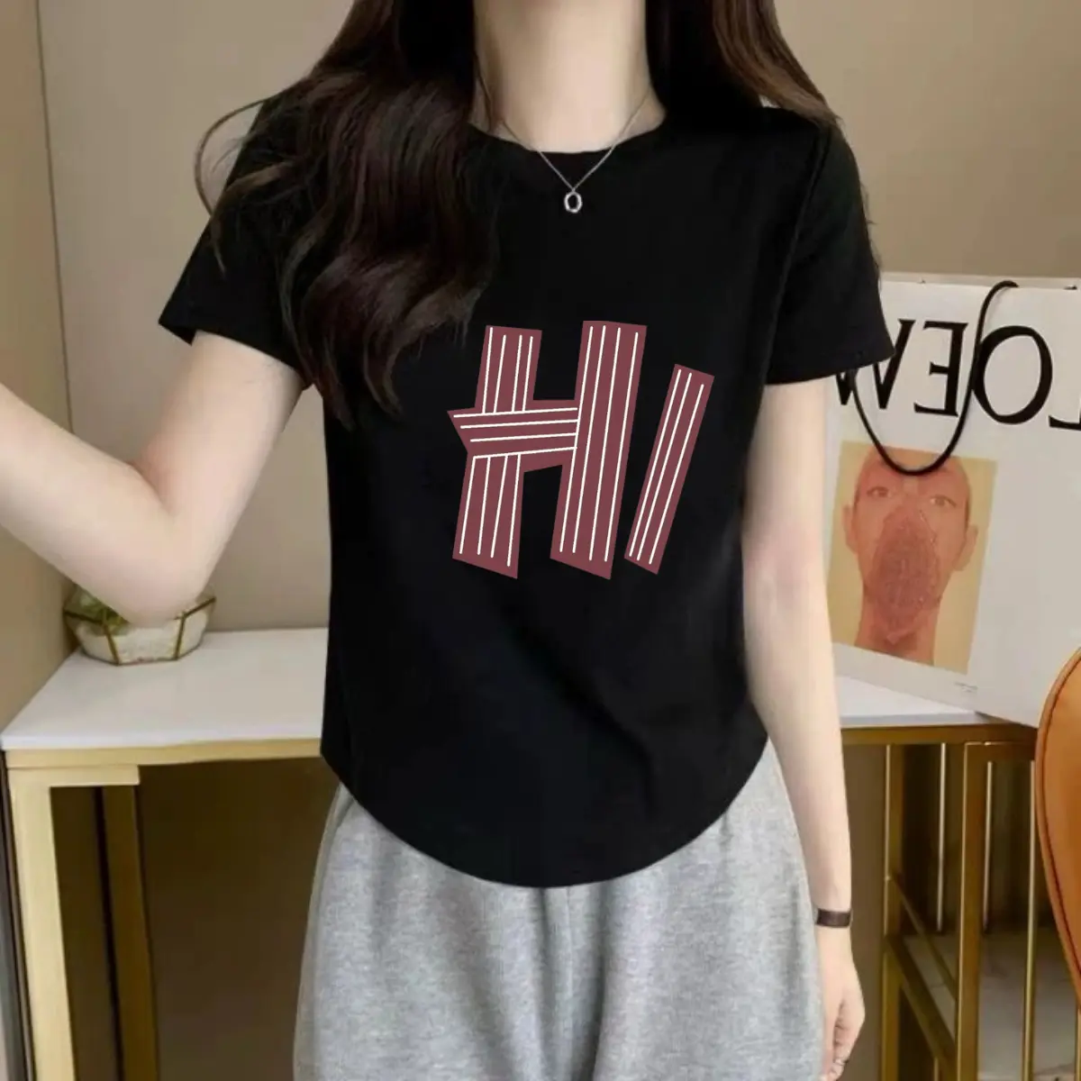 Kaos Polos Dewasa/Kaos Wanita Lengan Pendek/Kaos Oblong Wanita Distro Premium/Atasan/Baju Kasual/Baju Lengan Pendek Melar