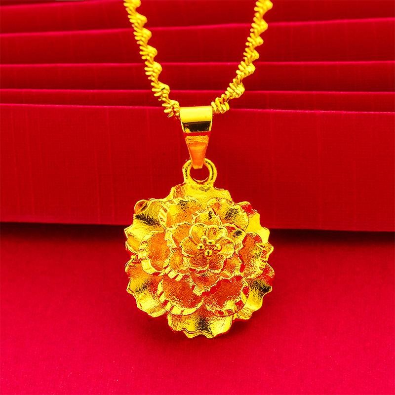 DW Vietnam (8G) Rantai Leher SET 50CM bunga Plated dengan Locket ...
