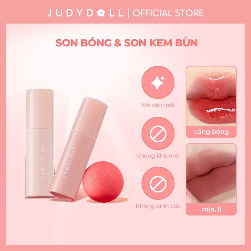 [NEW] JUDYDOLL Son Bóng & Son Kem Bùn Mờ Vân Môi Dưỡng Ẩm Lâu Trôi Glazed Lip Gloss & Matte Lip Mud