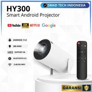 Smart Projector HY300 Portable 6000 Lumens Android 11 Proyektor Bluetooh Speaker Tripod