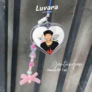 Tali HP Aksesoris GWSM Akrilik Love Bonus Photocard idola mu, Lanyard Handphone