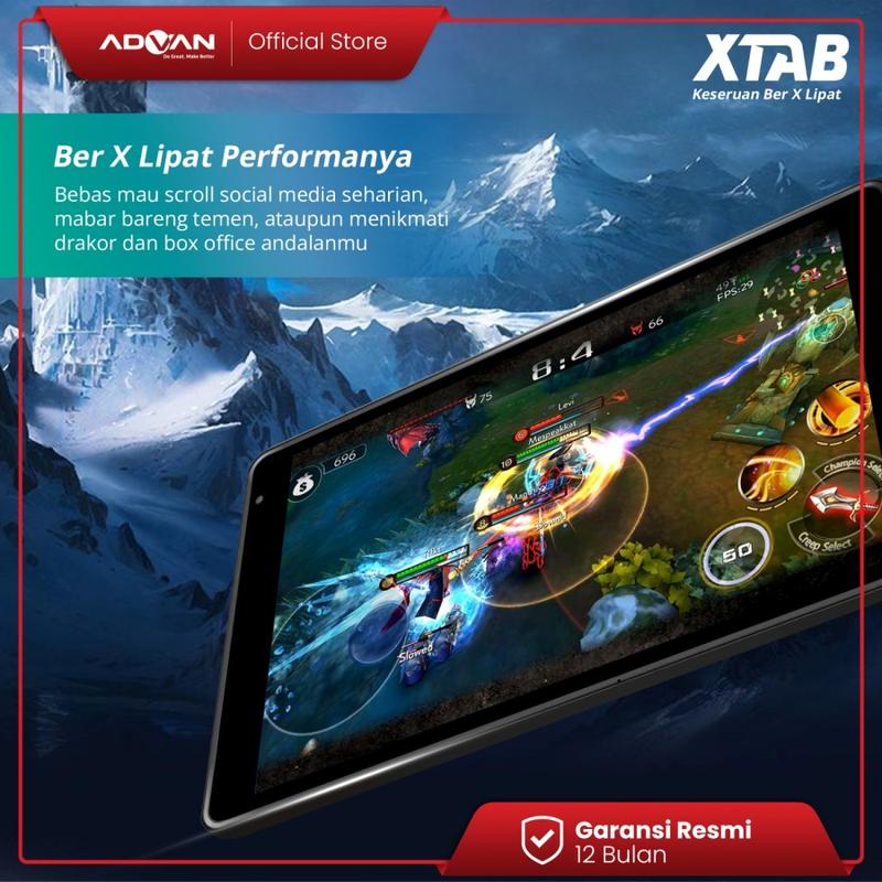 [Exclusive Baim Wong] (FREE CASE) ADVAN XTAB 4GB/64GB 8" Inci Quadcore T310 Tablet Android 13 HD IPS Dual SIM 4G LTE Dual Camera WiFi Bluetooth 5