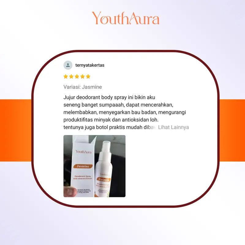 Deodorant Spray Tawas YouthAura BPOM Ampuh 100ml - Tahan Bau Badan dan  Ketiak 24 Jam deo  tawas spray deodorant ketiak 6