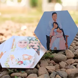 HEXAGONAL / Segi Enam Cetak Foto + Bingkai MDF