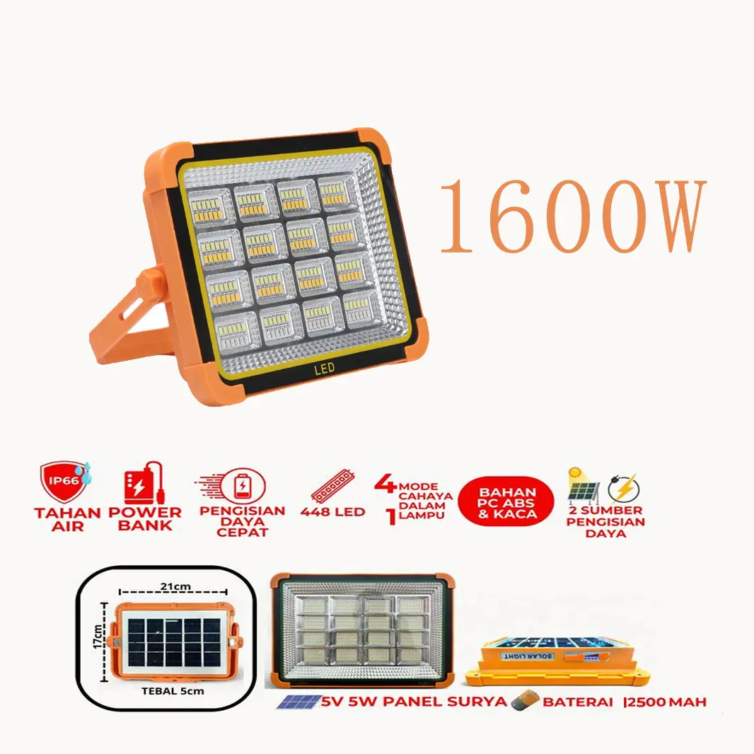 Lampu isi ulang tenaga surya lampu darurat luar ruangan lampu LED lampu kuat lampu pasar malam nirkabel super Lampu berkemah yang terang Camping