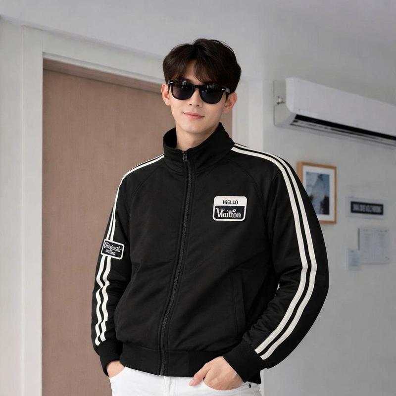 Áo Khoác Dù Nam Cao Cấp Màu Đen Sọc Chất Liệu Dù 2 Lớp Dày Dặn Chống Nước Tốt…
