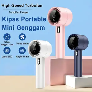 USB Mini Fan Kipas High-speed kipas kipas angin Digital Display Adjustable Turbo kipas Fan USB Mini Fan