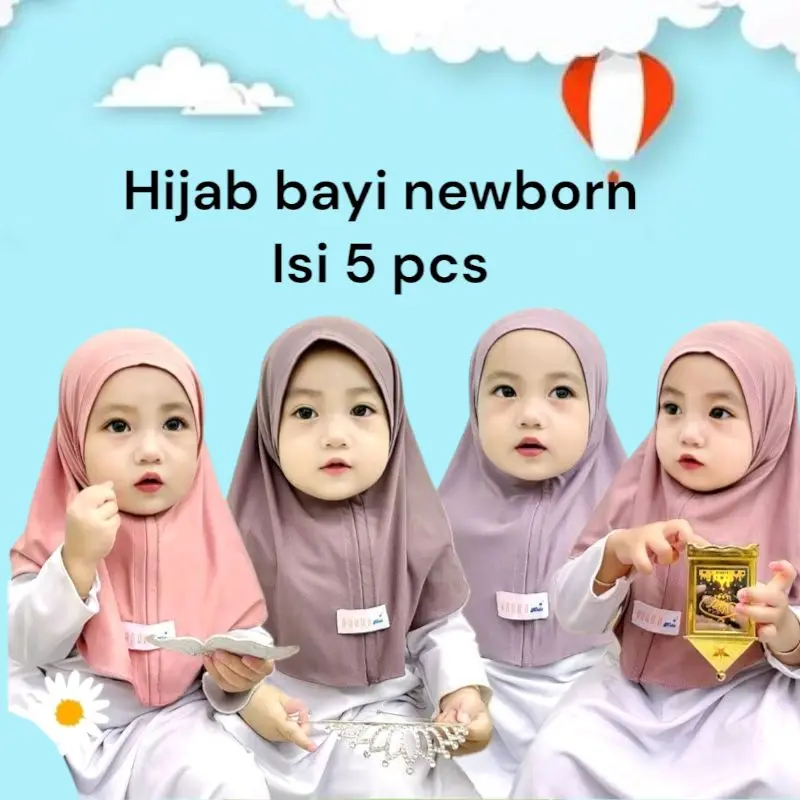 hijab jilbab anak bayi usia 0_12bln paket 5 pcs